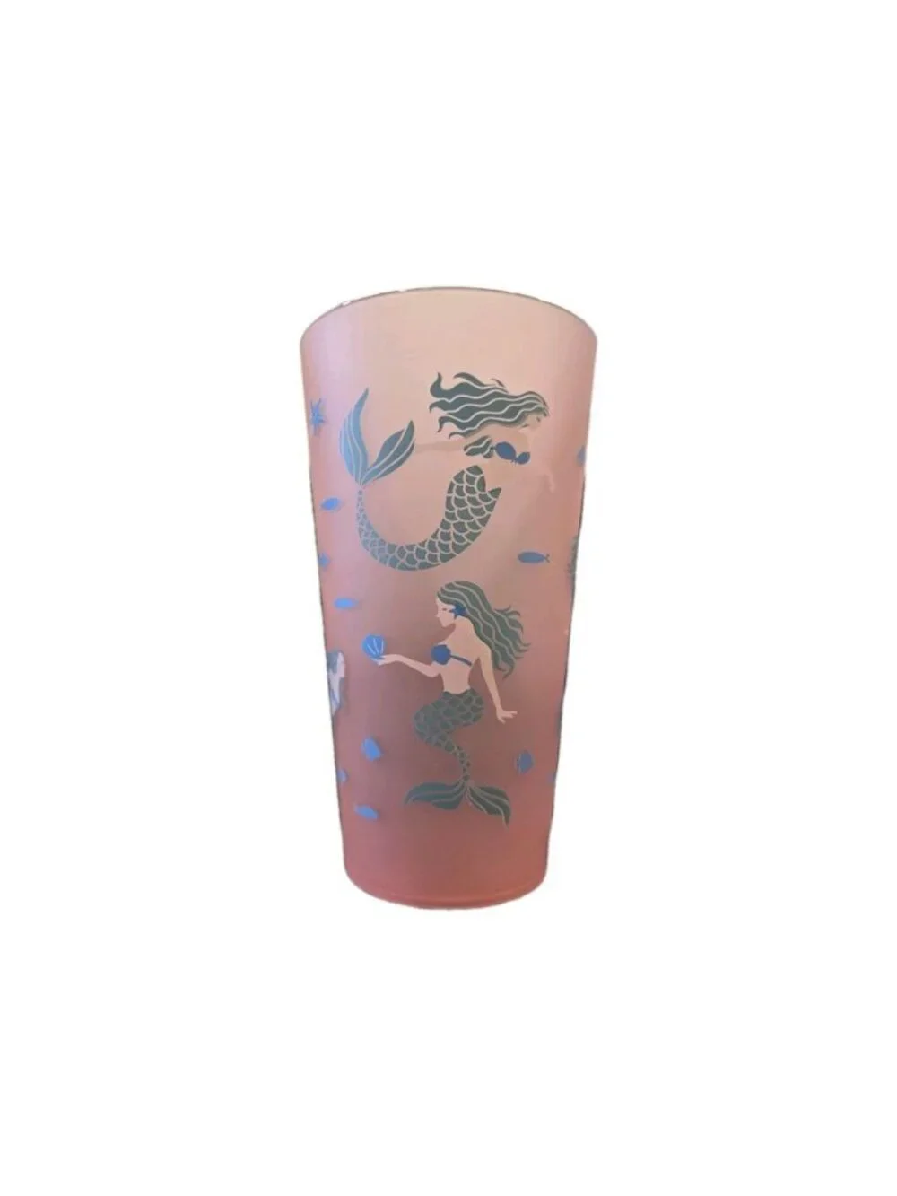 6 New Pink Ocean Mermaid Plastic Indoor Outdoor Party Beverage Cup Set